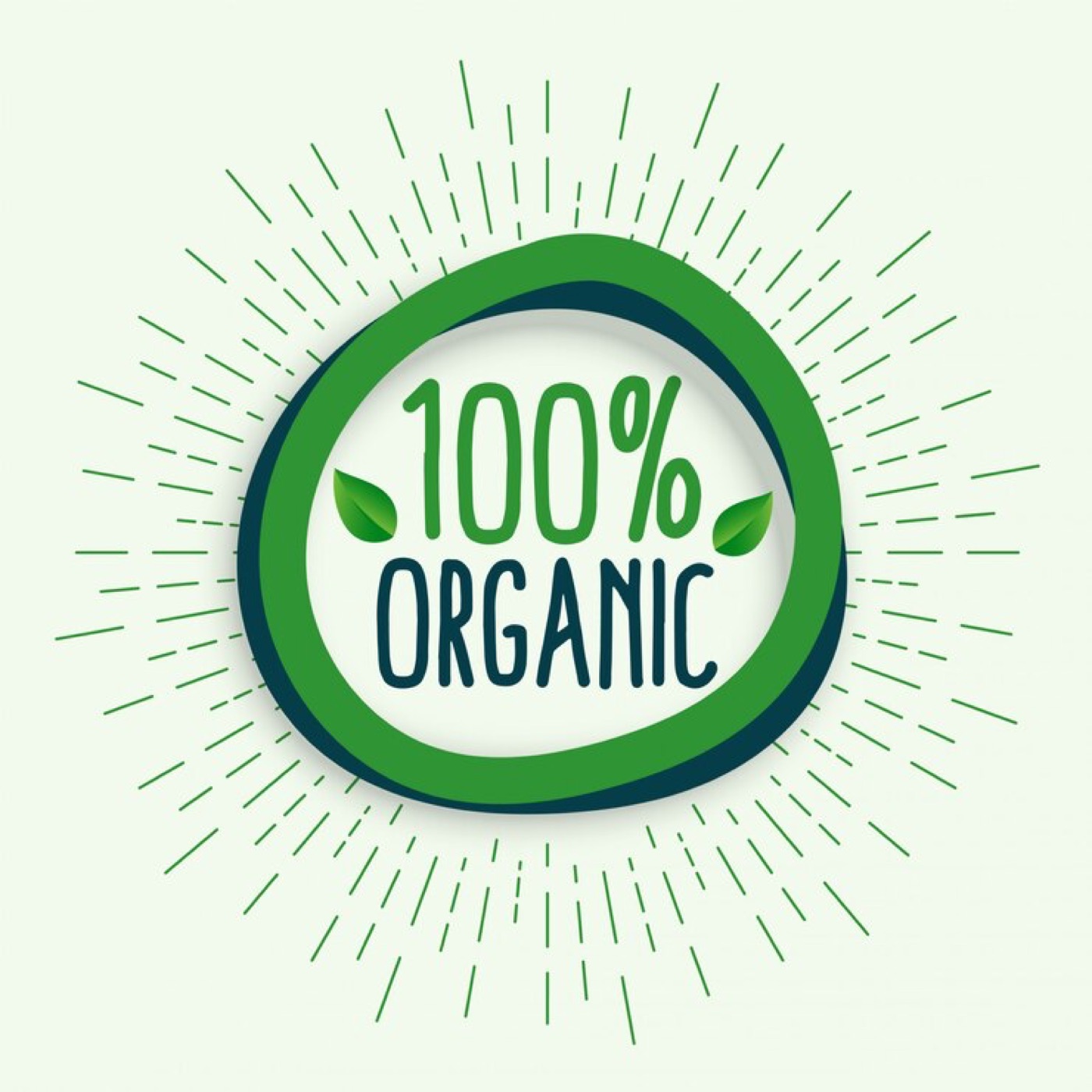100% organic food label badge
